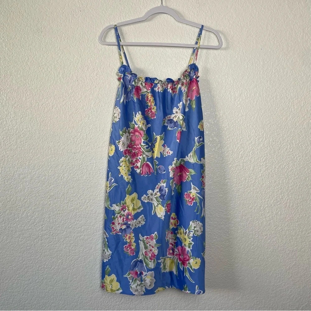 Lauren Ralph‎ Lauren Floral Ruffle Nightie Size Medium Cottagecore Shabby Chic